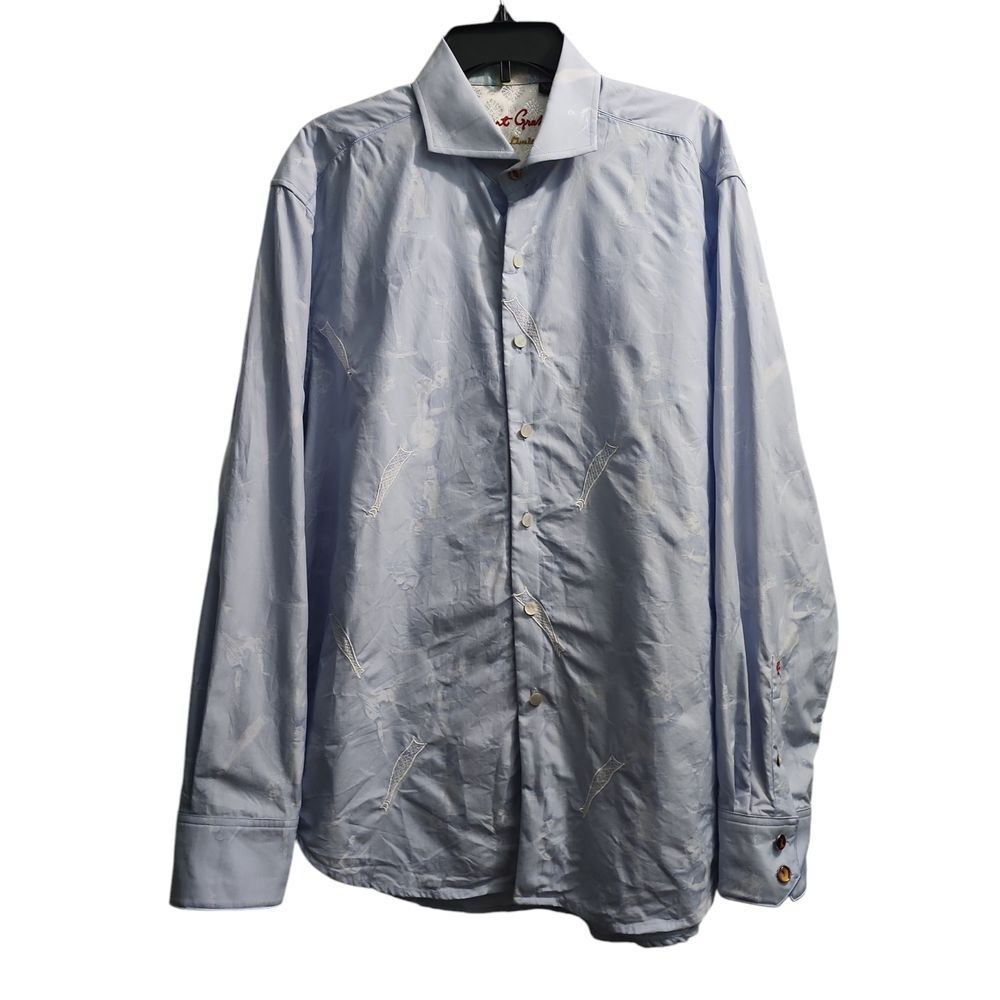 Robert Graham Limited Edition Embroidered Light Blue Dressโ Shirt XL 325/497
